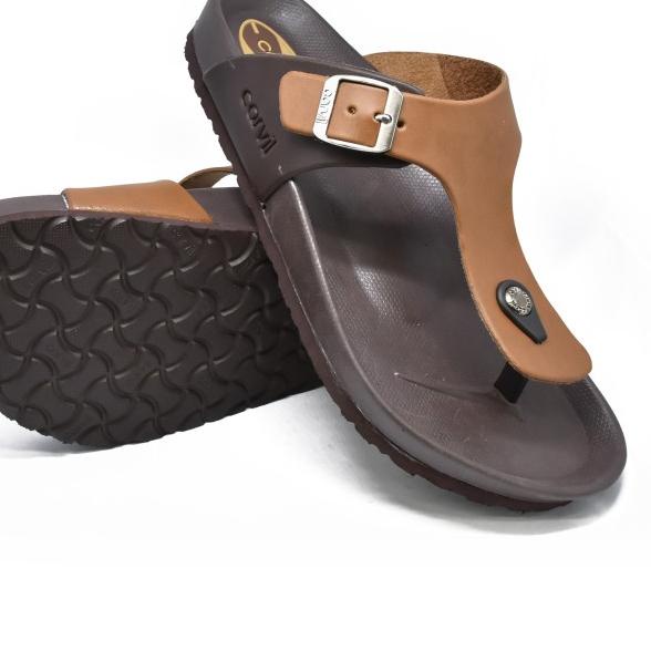 Carvil Sandal Pria BOSTON-01M STONE/BROWN - 41