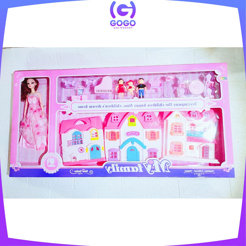 GOGO-M122 Mainan Rumah Rumahan Anak Ukuran JUMBO Mainan Anak Perempuan Boneka Lengkap + Perabot Rumah