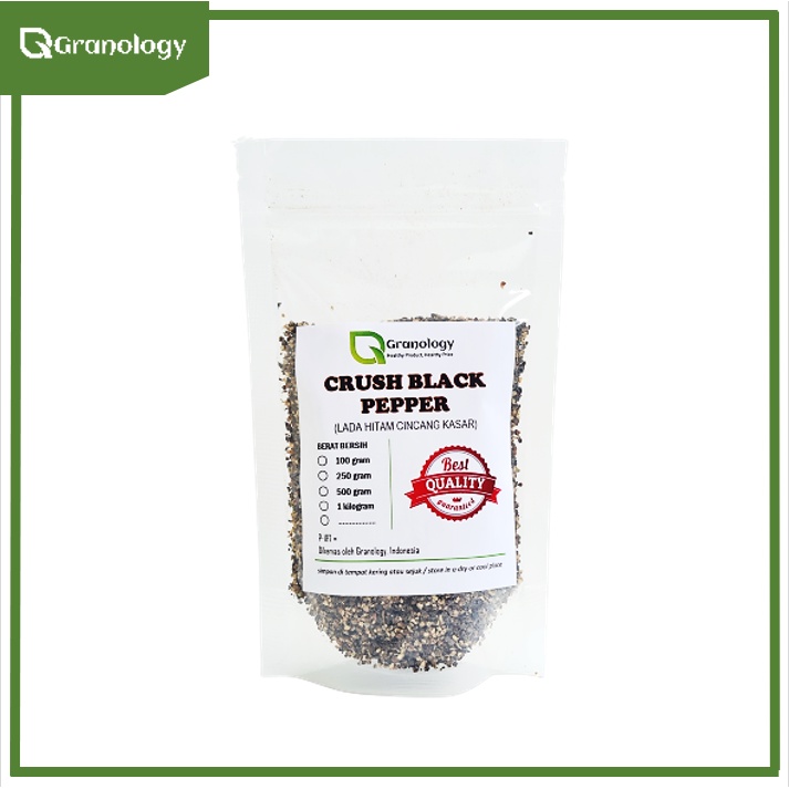 Lada Hitam Cincang Kasar / Crushed Black Pepper (100 gram) by Granology