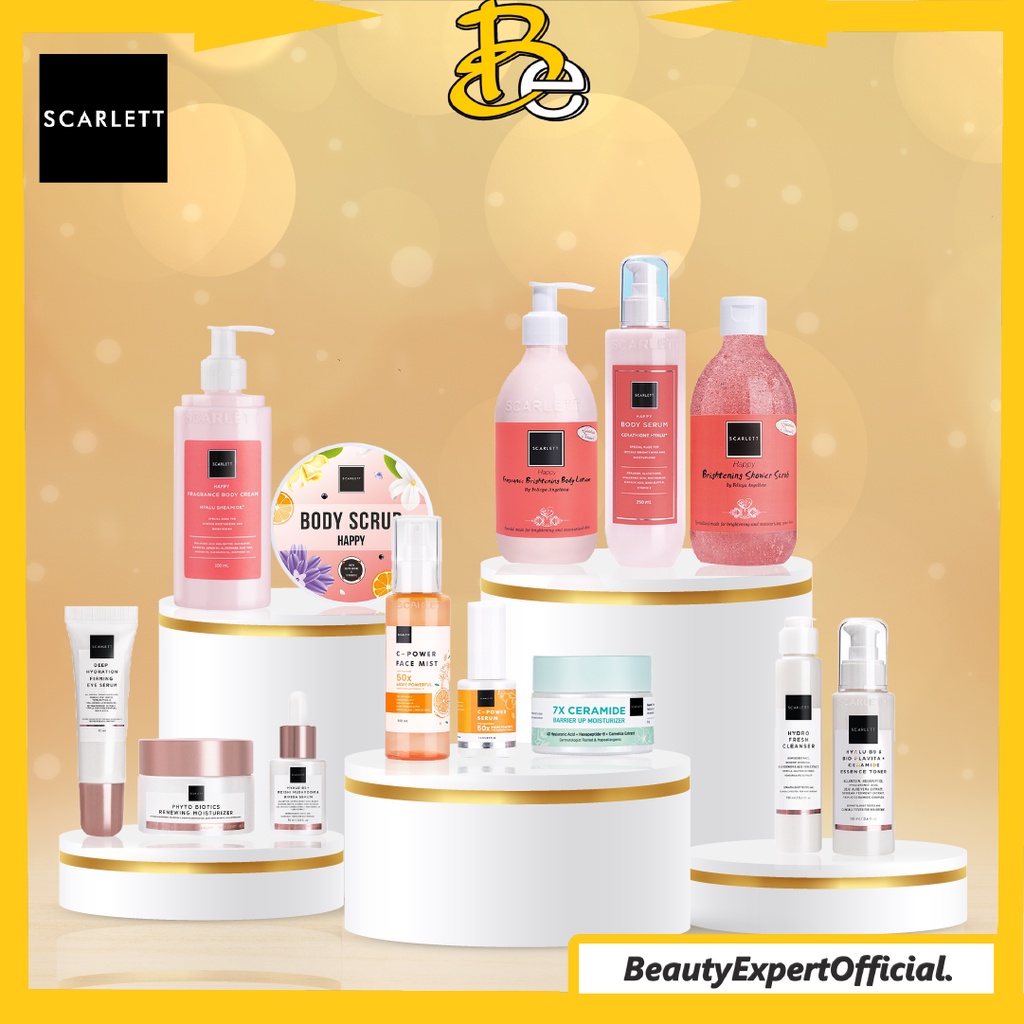 ⭐️ Beauty Expert ⭐️ [BPOM] SCARLETT WHITENING PERAWATAN WAJAH &amp; BODY CARE SERIES | Happy Series | Age Delay Series | C-Power Series | Ceramide Moist