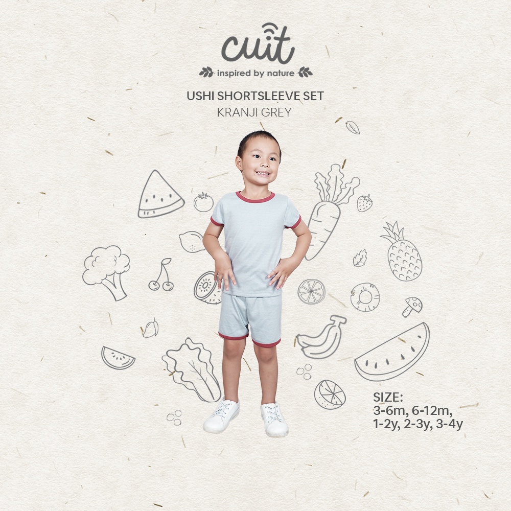 CUIT Baby 3 Bulan - 4 Tahun Ushi Setelan Pendek Unisex Furutsu Series