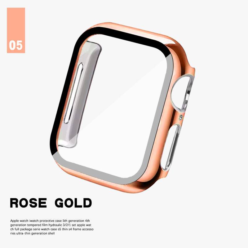 Case bumper Pelindung Layar Apple Watch Seri 8 7 6 5 4 3 2 1 SE2 Dengan Kaca film 49mm 45mm 41mm 42mm 40mm 38mm