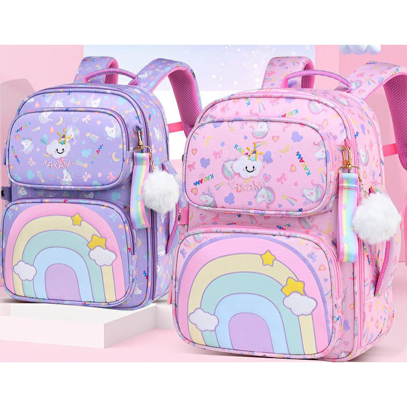 Tas Ransel Backpack Anak Sekolah Perempuan SD model Pelangi Kakami