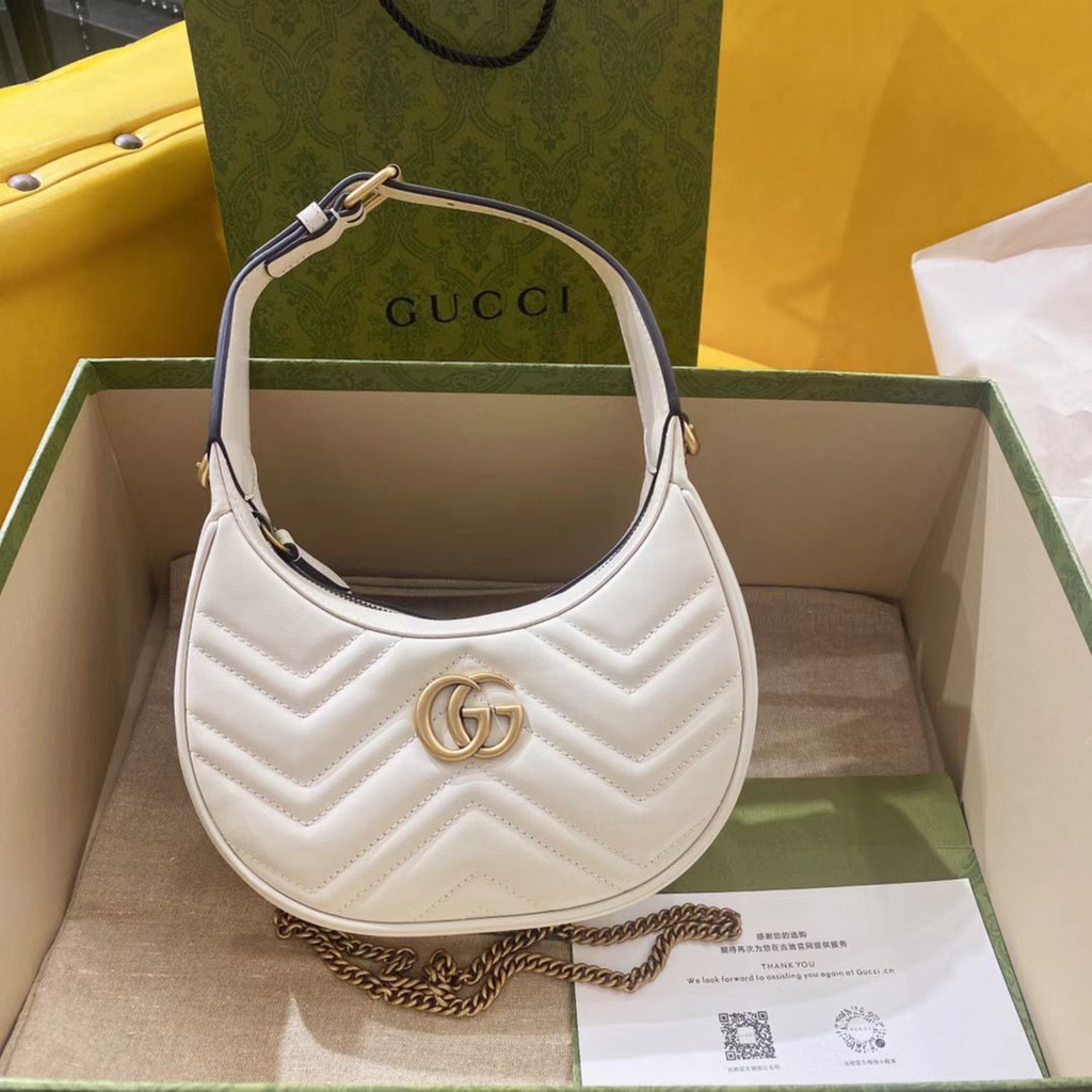 Original GG Marmont's latest classic fashion half moon link portable armpit one shoulder messenger b