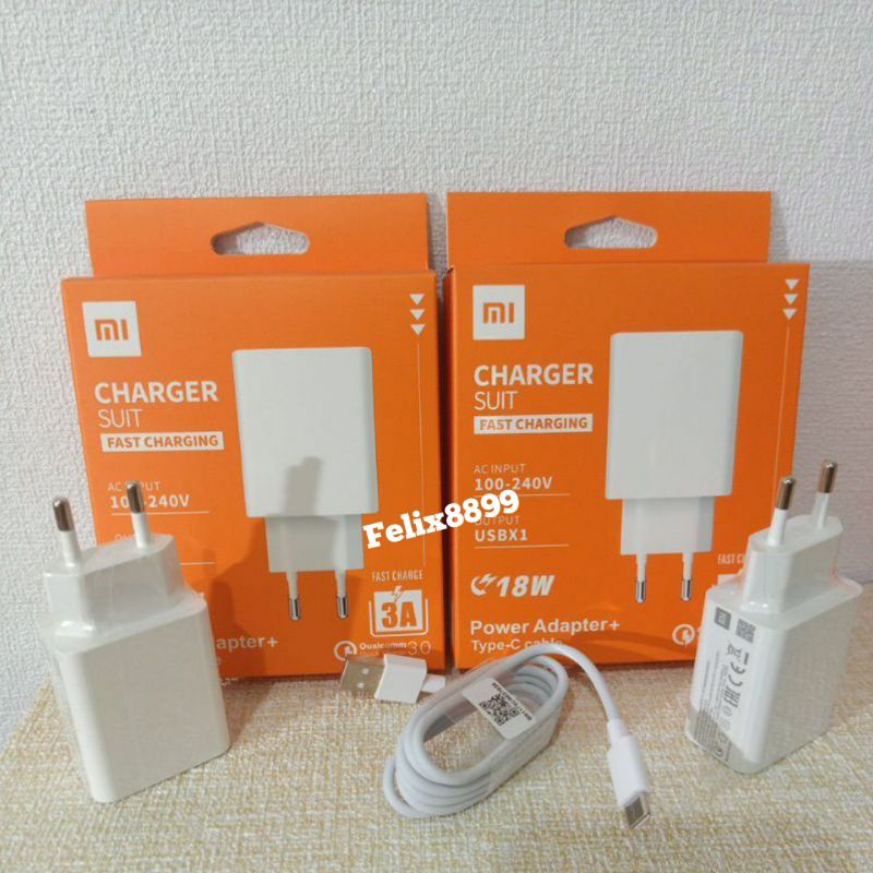 Charger xiaomi Redmi Type C Micro USB Fast Charging 18W Quick Charge 3.0 3A