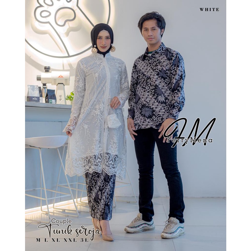 Permata Olshop / Couple Kebaya Busui Kancing Depan Dan Kemeja / Couple Kebaya Lamaran / Kebaya Couple Kondangan / Kebaya Seragam / Couple Kebaya Busui / Couple Kebaya Jumbo