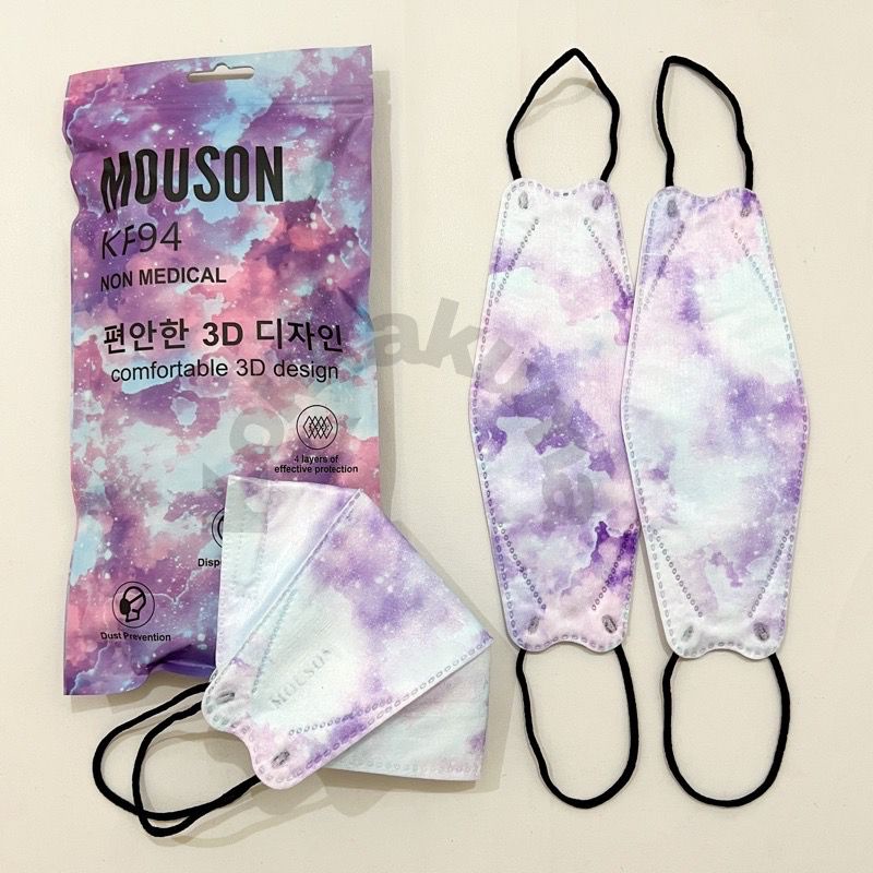 Masker Kf94 Marble Galaxy Masker Merah Putih Masker 4Ply MOUSON