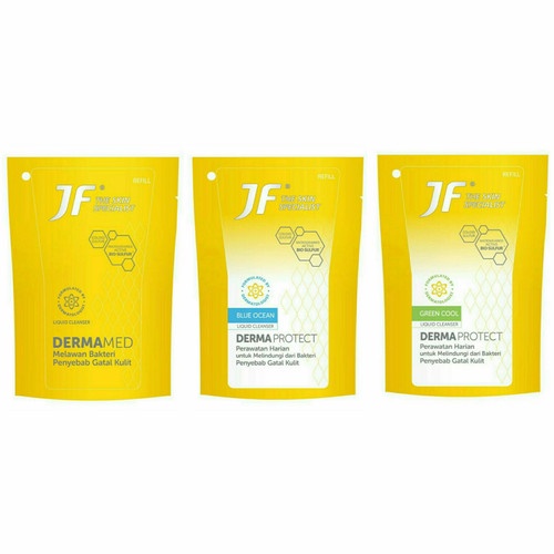 JF DERMAMED DERMA PROTECT LIQUID CLEANSER 200 ML JF SULFUR SABUN MANDI CAIR MENCEGAH GATAL KEMASAN BOTOL