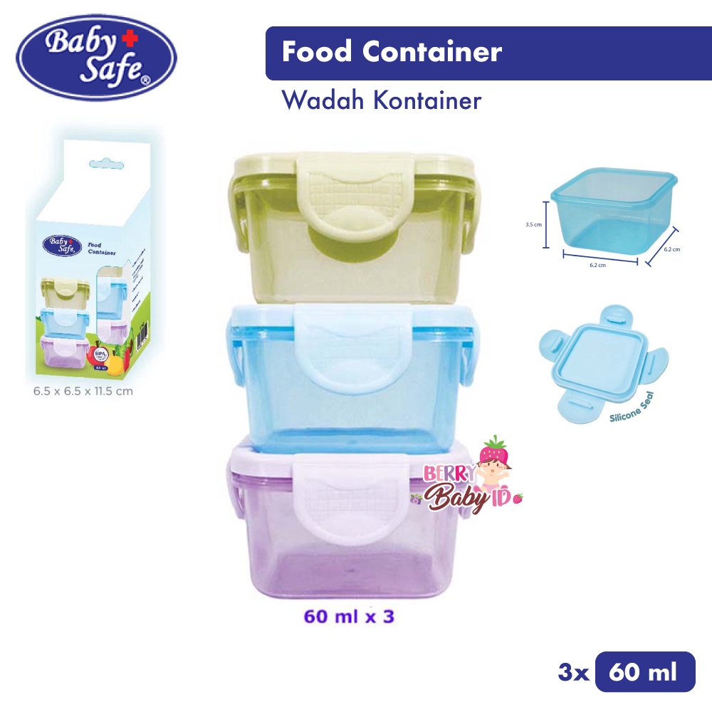 Baby Safe Food Container 3 Pc Wadah Kontainer Penyimpanan Makanan Bayi Berry Mart