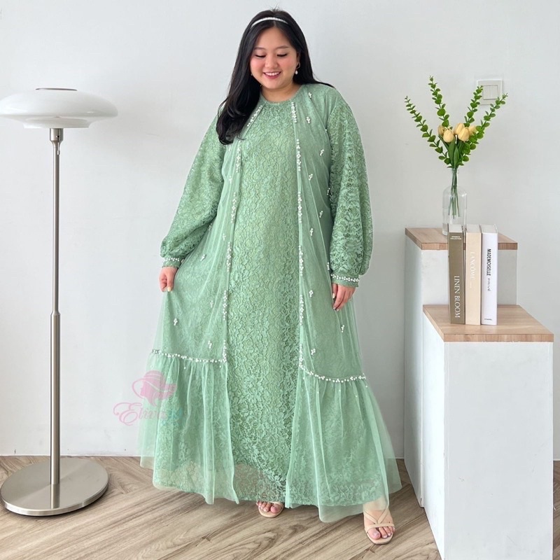 GAMIS BROKAT KANAYA LD 130,140 DAN 150CM JUMBO