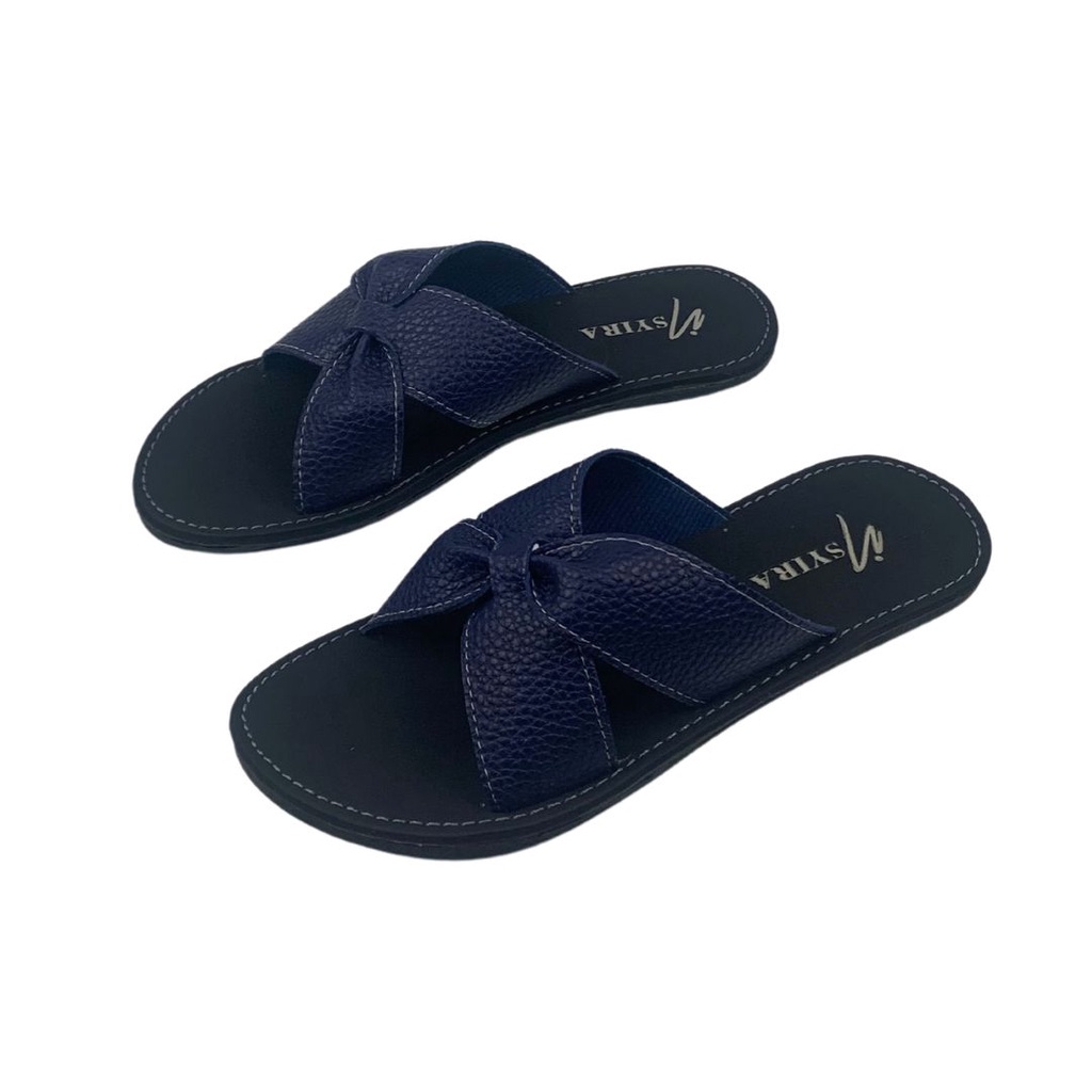 Insyira - Sandal Wanita Cecilia / Sandal Papirut Wanita Non Slip Alas Hitam / Sandal Wanita Slop Silang