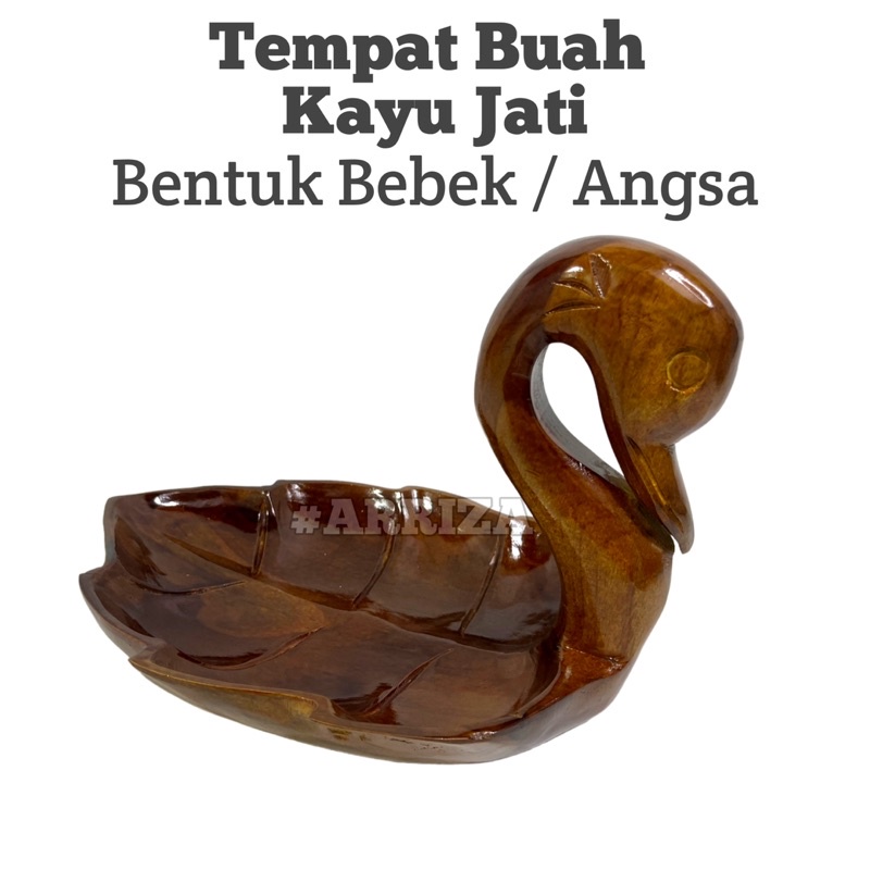 Tempat Buah Kayu Jati Model Angsa Bebek