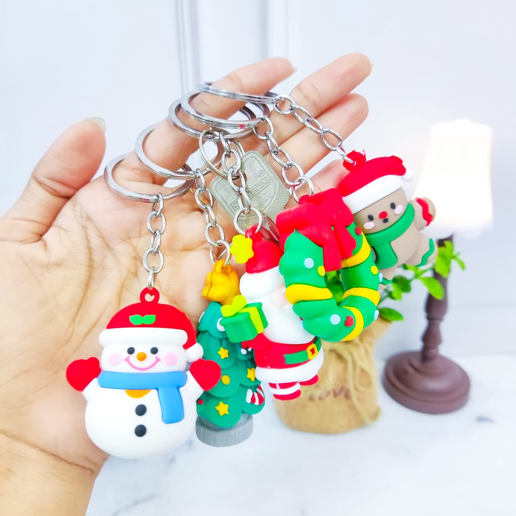 GANTUNGAN KUNCI NATAL CHRISTMAS GANCI KEY CHAIN KEY RING BONEKA SALJU SINTERKLAS