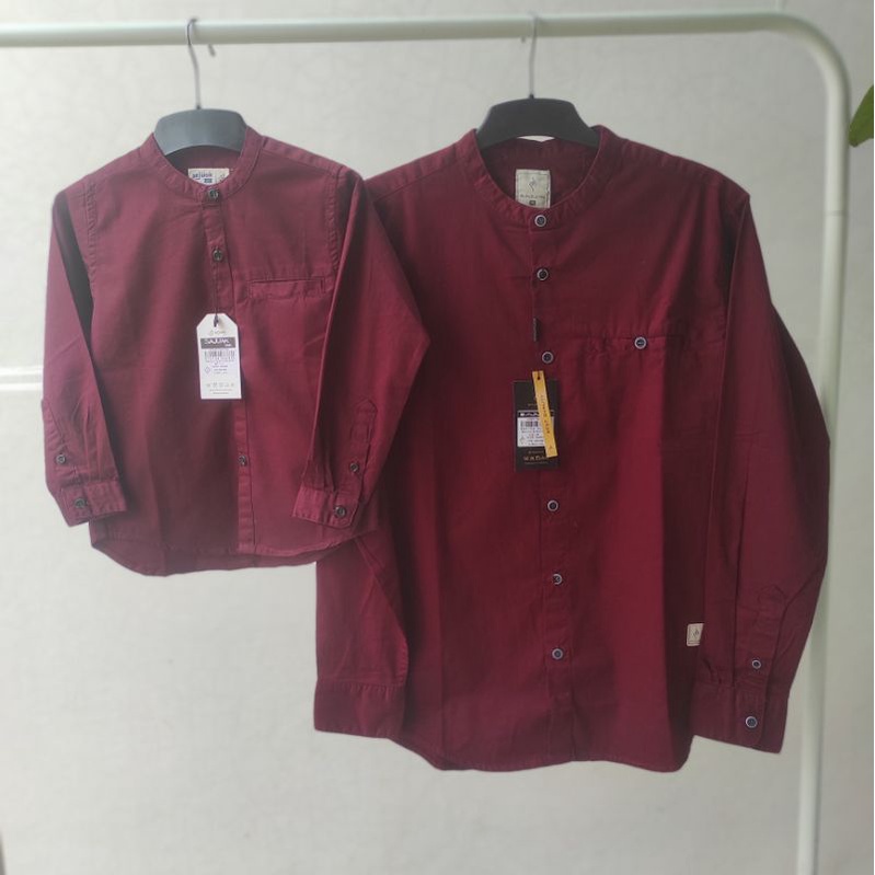 BAJU KEMEJA KOKO KEMKO COUPLE PASANGAN AYAH ANAK LENGAN PANJANG FULL KANCING ORIGINAL TERBARU SAJUAK