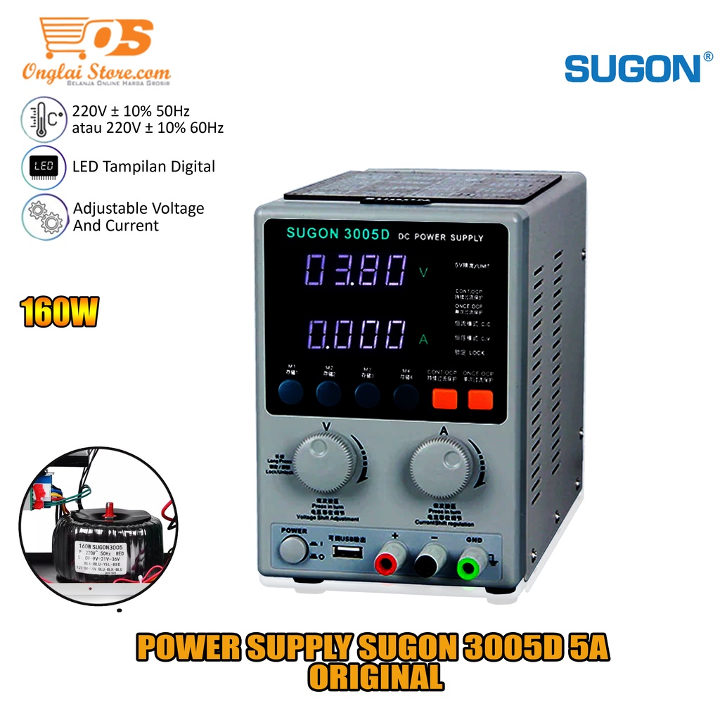 Sugon 3005D Power Supply HP DC Power Supply Digital - PSU 5 Amper ORI