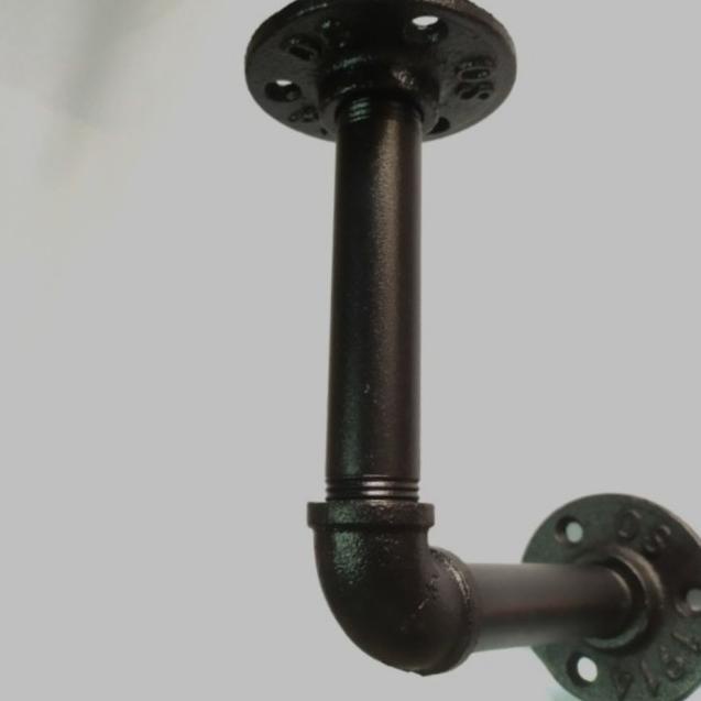 Vintage pipe shelf bracket pipa besi industrial 1/2 inch - pipa 10 cm