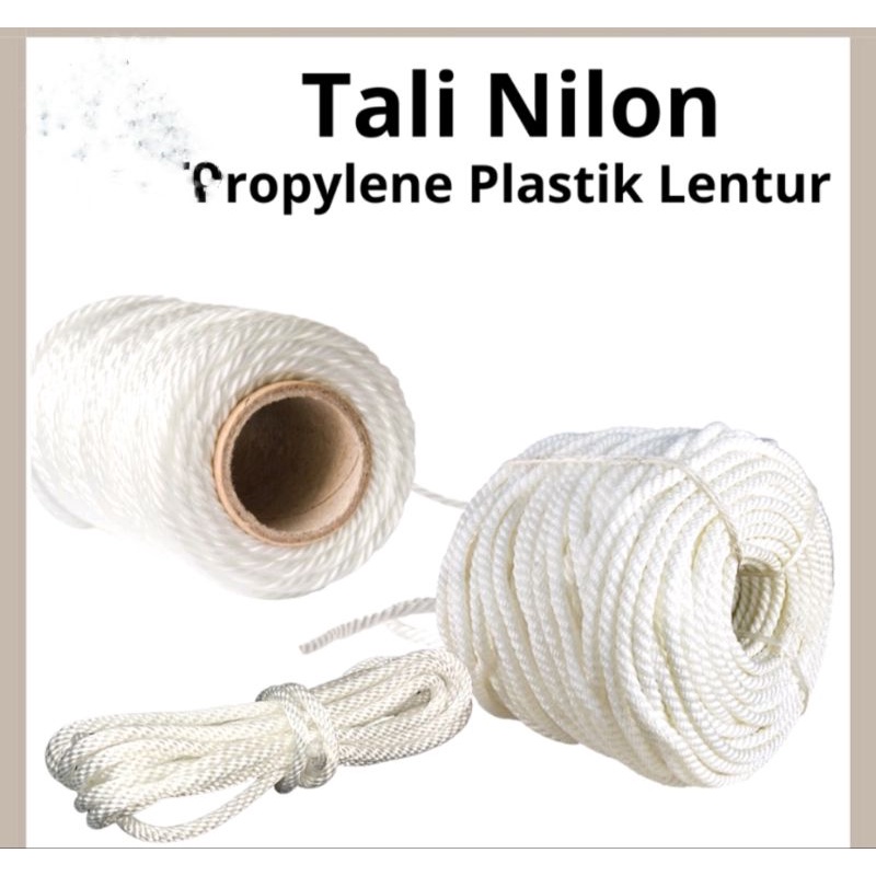 TALI tambang bahan nylon sudah ada pengait nya UK panjang 4 Meter,50cm x 10mm