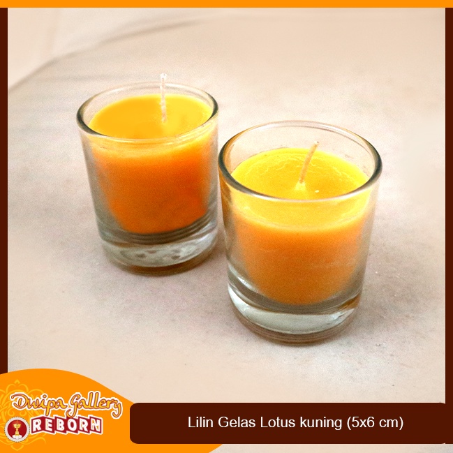 Lilin Gelas Kuning Stearin Wax Dekorasi Cafe Resto Hotel Spa Serbaguna