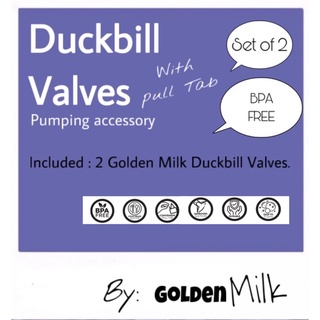 DUCKBILL VALVE isi 2 BY GOLDEN MILK WITH PULL TAB/ pull tab / dengan tarikan / spectra / bpa free / kinmade valve / spectra valve / GROSIR