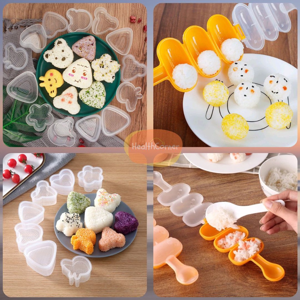 Cetakan Nasi Bento Bekal - Cetakan Onigiri Bentuk Makanan Anti Lengket Kids Rice Mould