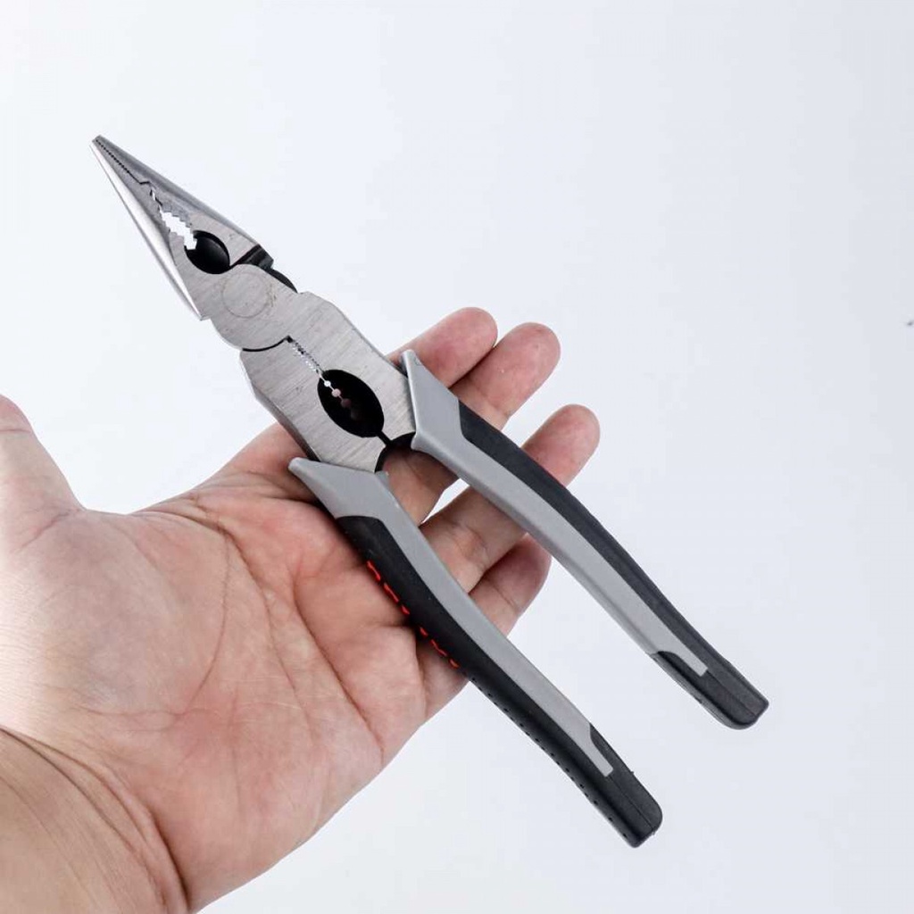 Tang Pemotong Kawat Kabel CRV Multifungsi Needle Plier 9Inch Anti Slip