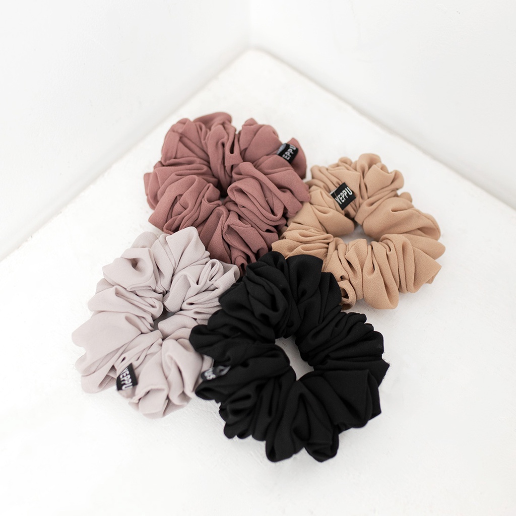 Ikat Rambut Scrunchie Hijab Cepolan Anti Pusing bahan Babydoll by Yeppushop