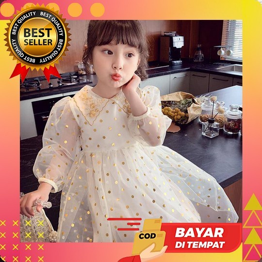 Dress Anak-Anak Perempuan Import Usia 7-12 Tahun Dres Pesta Natal Anak Perempuan Baju Ulang Tahun Ko