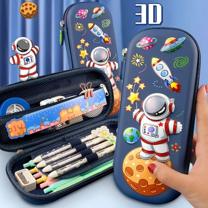 

Tempat Kotak Pensil Anak Karakter Astronot unicorn Timbul 3D Waterproof FCS02