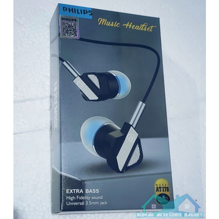 100 % ORIGINAL Hansfree PHILIPS AT 183 AT 181 178 198 headset sport earphone dengan kualitas Hifi original