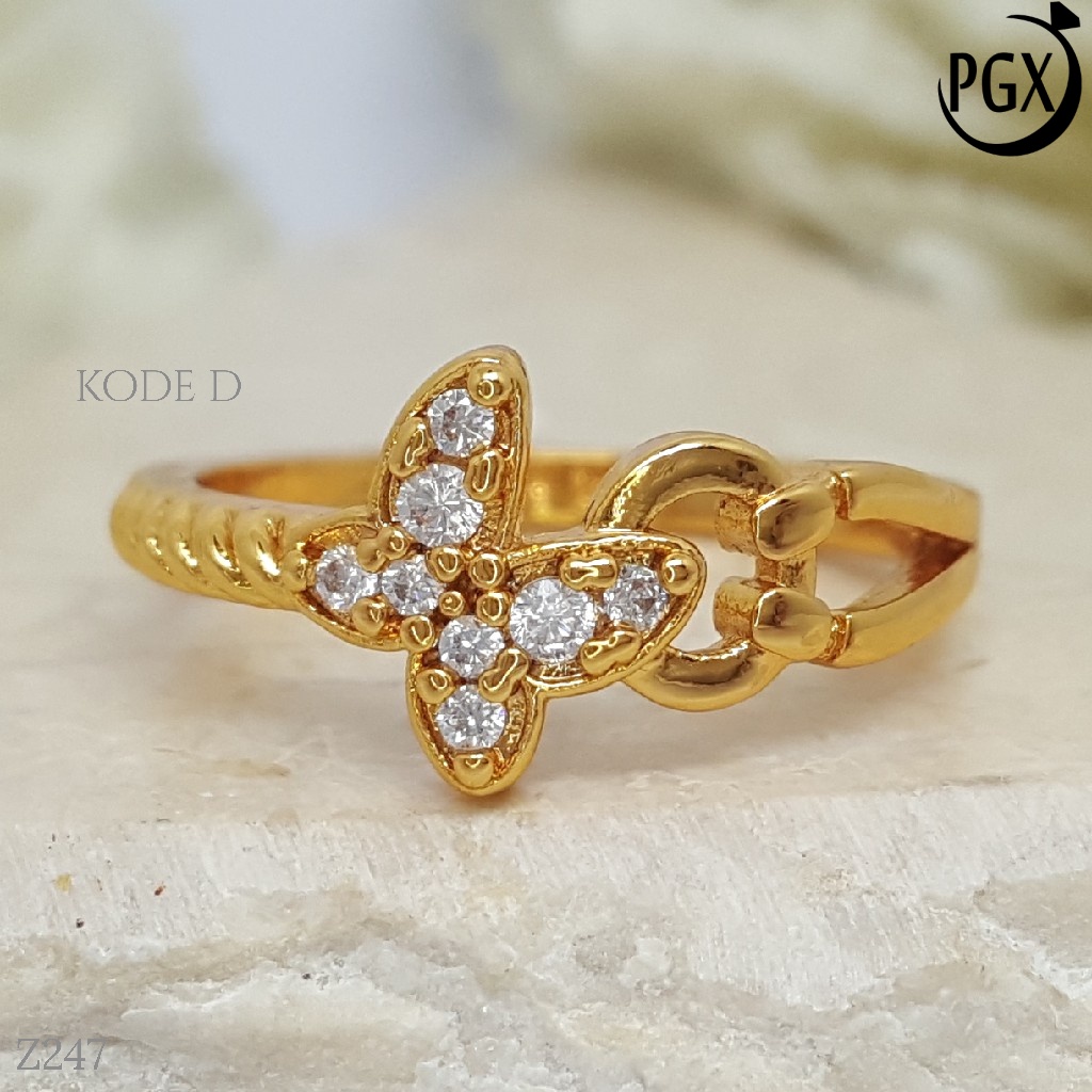 PGX Cincin Xuping Wanita Perhiasan Lapis Emas Aksesoris Fashion Premium - Z247