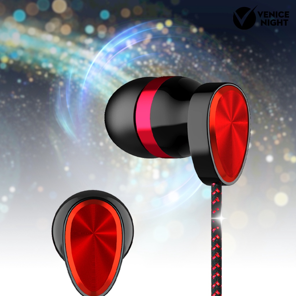 (VNEP) (Berkabel) Earphone dengan Mic Dual Moving Coil 3.5mm In-ear Sports Headphone untuk Smart Phone
