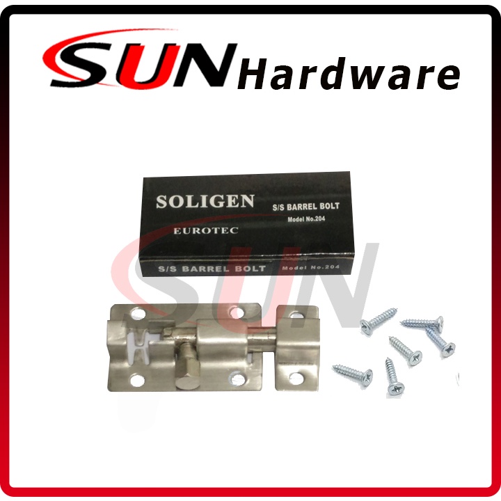 Grendel Pintu Rumah Soligen 2 Inch 5 Cm Plat Stainless Silver Slot Selot