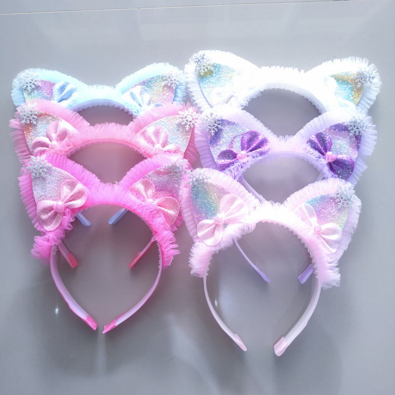 Aneka Bandana anak bando anak silak rambut aksesoris rambut Rabbit Pita love bunga frozen putih Bando Mahkota ( bandana ANAK )