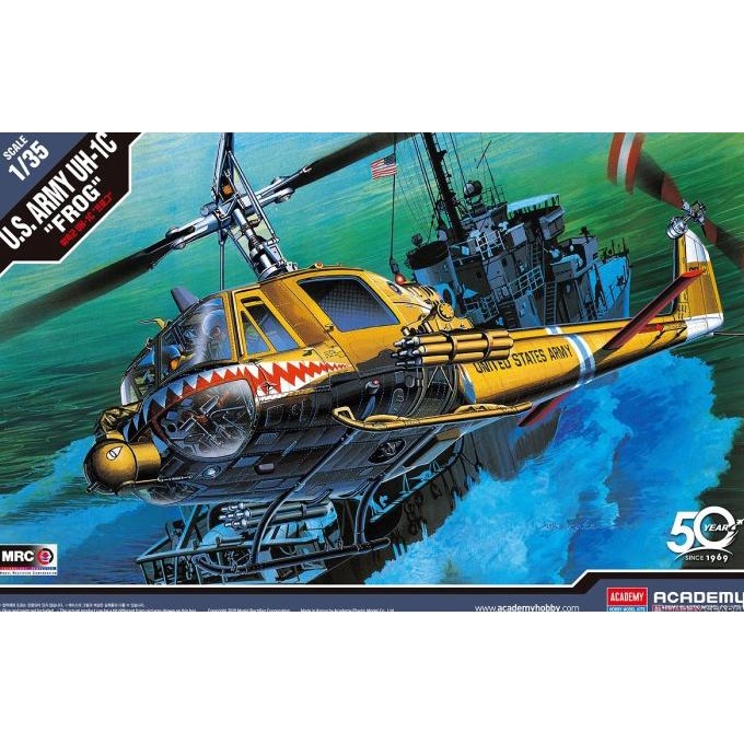 helicopter UH-1C Frog huey 1/35 model kit academy