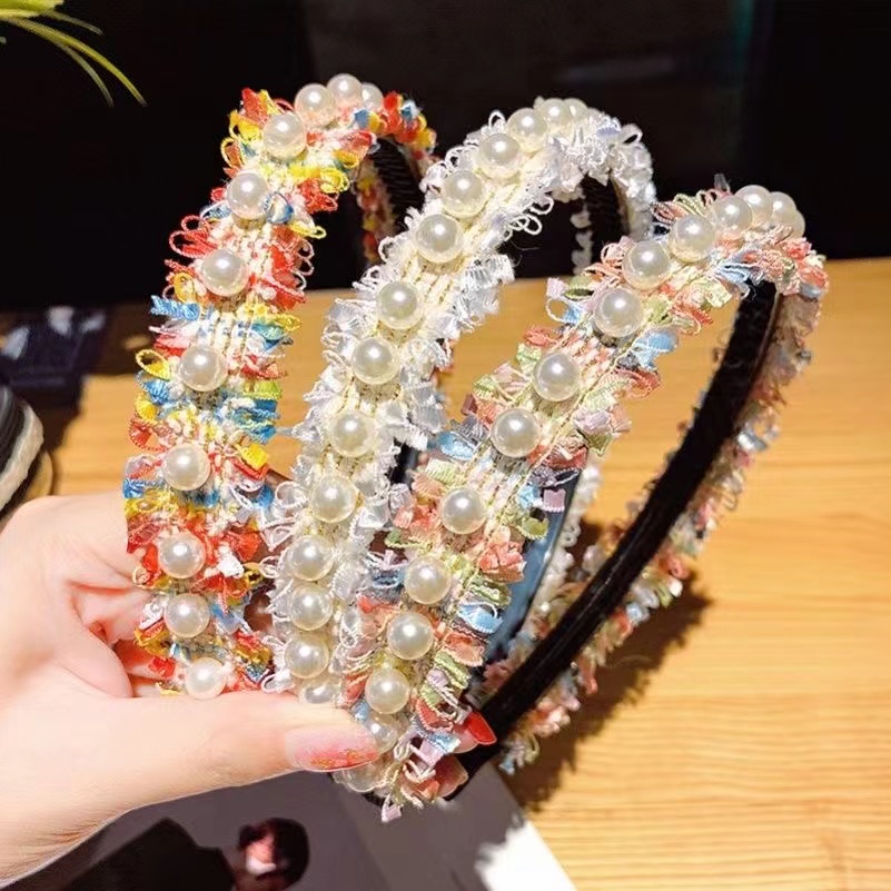 Bando Bunga Mutiara Anak Perempuan Colorful Fashion Wanita