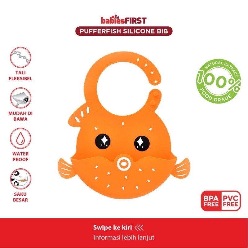 BabiesFirst Silicone Baby Bib / Celemek Makan Bayi / Slabber Karet Anak / Celemek Bayi 6month+