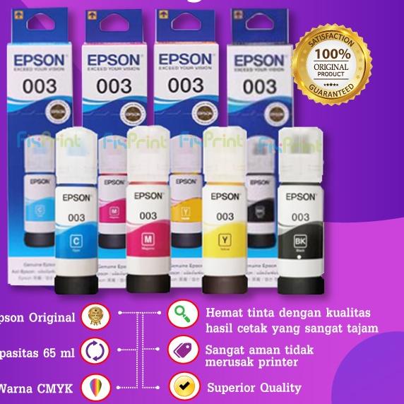 Tinta Refill Epson 003 Ink Printer L1110 L3210 L3110 L3210 L5190 L5290 - TINTA ORIGINAL, Hitam