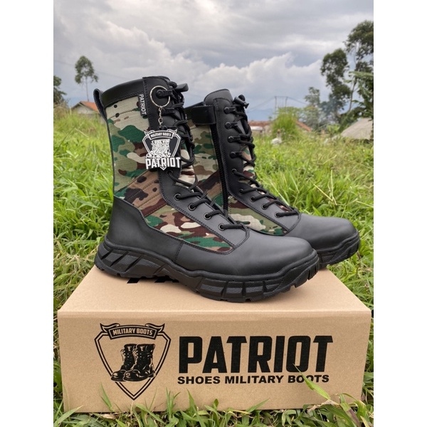 SEPATU PDL NKRI NEW SEPATU LORENG HIJAU NKRI MERK PATRIOT KULIT SAPI