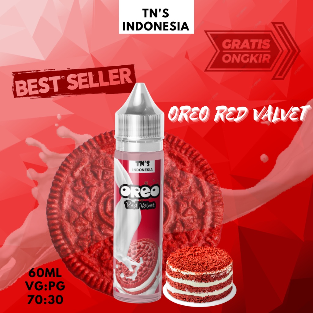 Liquids 60ml kue or'eo red valvet dan all varian likuids paling enak | pods | liqud | liwit | vapee. paling laris