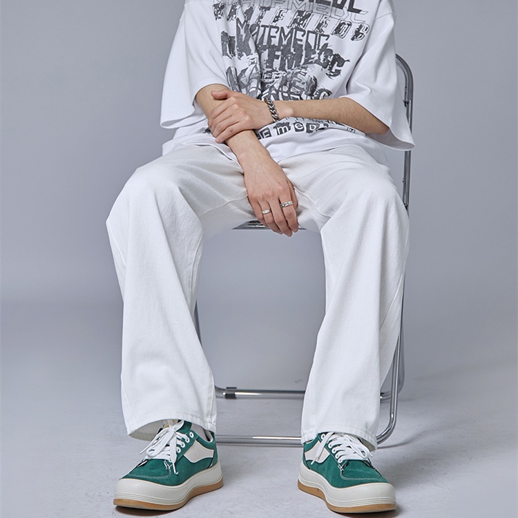 Celana jeans pria celana panjang putih pria korea jeans putih baggy pants boyfriend jeans oversize kulot celana jins putih celana putih cowok