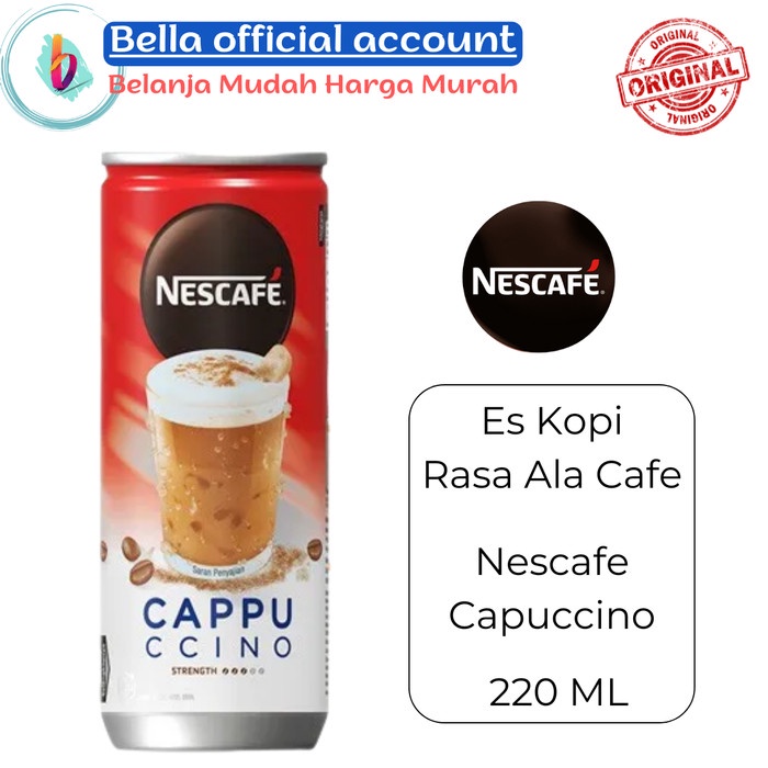 

NESCAFE Kopi Caramel Macchiato Ice Black Cappuccino Latte 220 mL - Cappuccino