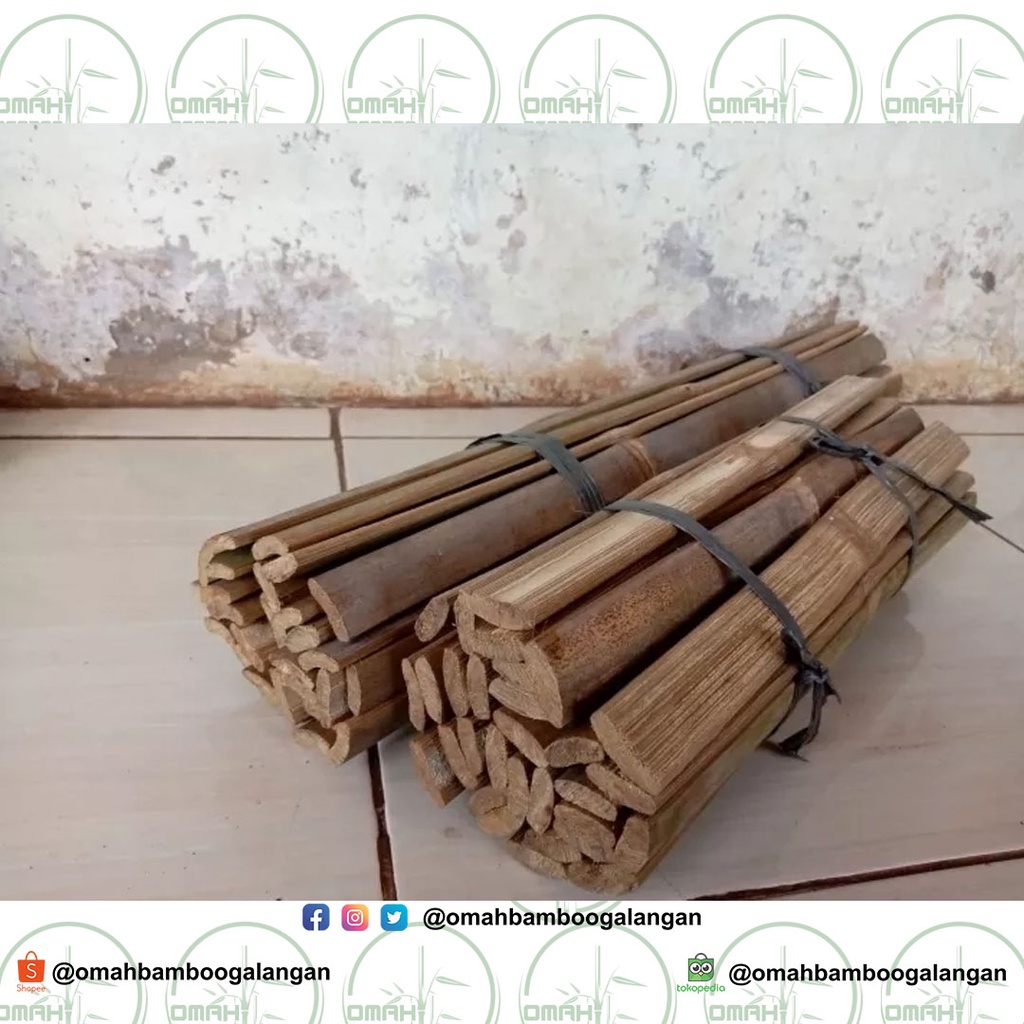 Bilahan Bambu - Sisikan Bambu - Bilah Bambu - Belahan Bambu Bahan Kerajinan - Lanjaran Bambu Bahan K