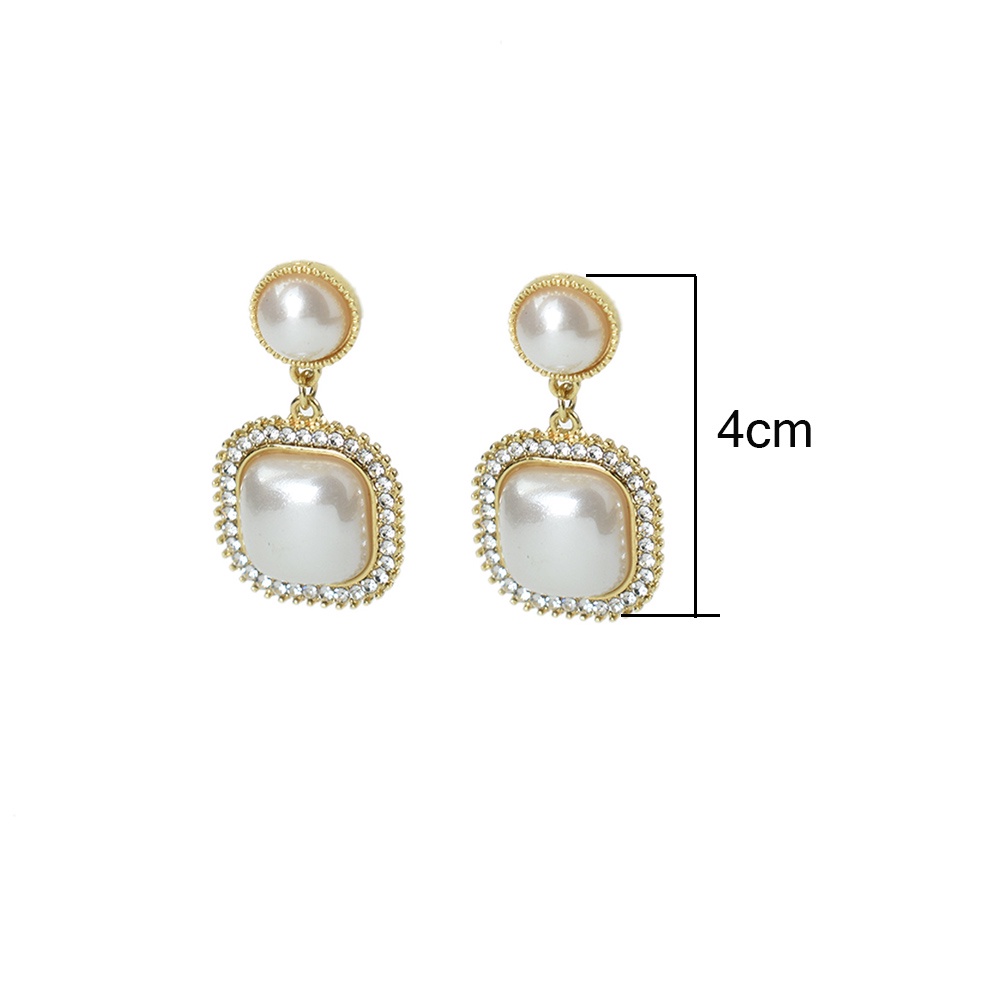 Anting Klip On Tanpa Tindik Desain Geometri Bulat Besar Hias Mutiara Imitasi Untuk Wanita