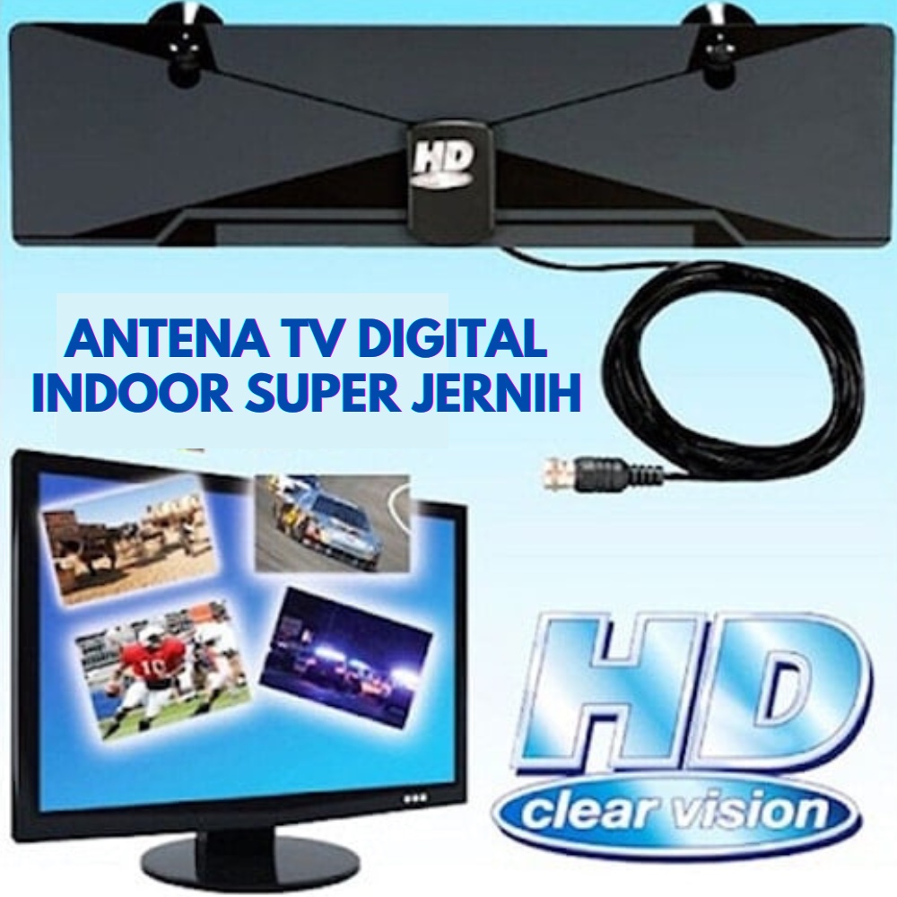 Antena Antene Tv Televisi Digital Indoor Indor Led Tabung Super Jernih Praktis Hd Clear Vision Origi