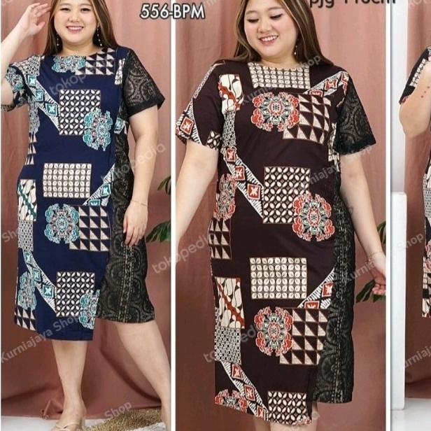 DRESS BATIK SUPER JUMBO WANITA/DRESS BATIK 556 BPM/BAJU IMLEK/NATAL CDVS4654S