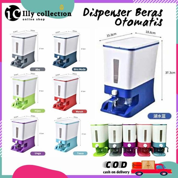 Dispenser Beras Otomatis 12 kg / Tempat Penyimpanan Beras Otomatis
