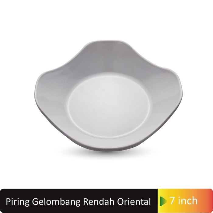 Glori Melamin 7 inch Mangkok Makan Gelombang Oriental GY4215 - Hitam - Hitam