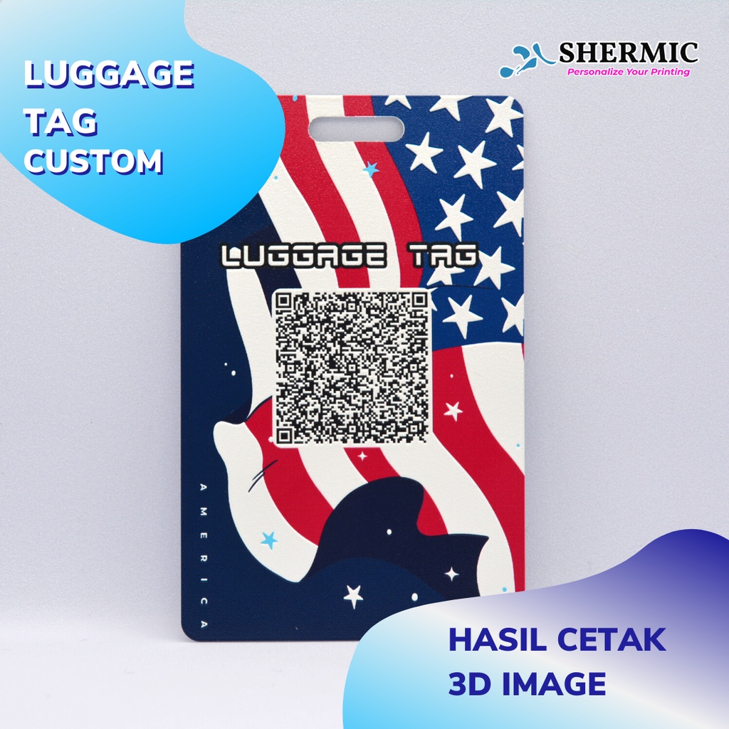 Cetak Custom Print UV Luggage Tag Name Tag Label ID Card Tas Koper Tag Bag Luggage Bag Travel PVC