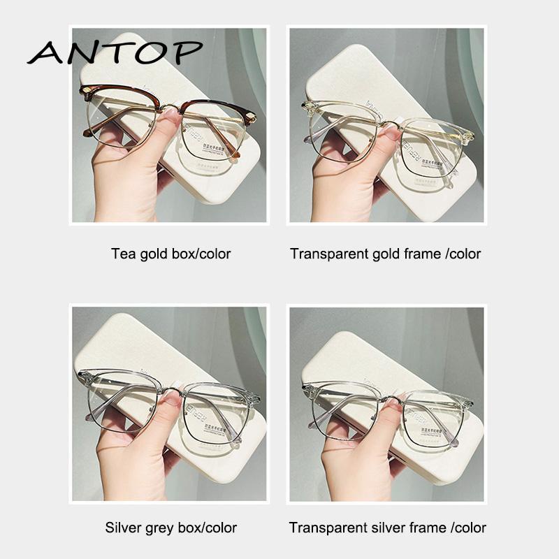 Kacamata Anti Radiasi Anti Blue Light Model Bingkai Setengah Bahan Metal Untuk Wanita dan pria 【antop】