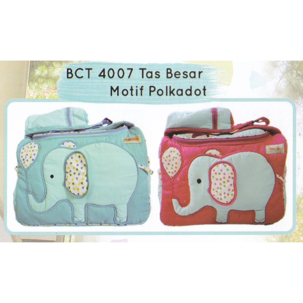 Tas  bayi baby  care 4007 S1 /Baby Care Tas besar motif Polkadot ( GAJAH ) BCT4007 / Tas Perlengkapan Bayi